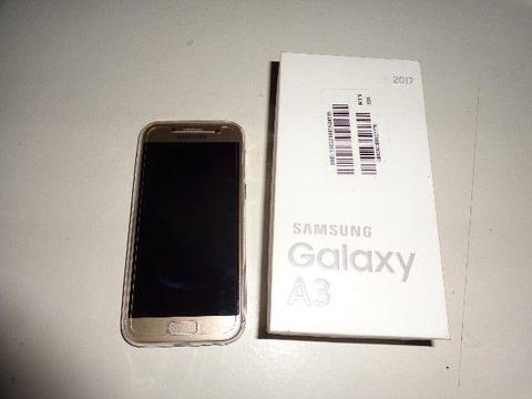 Samsung Galaxy A3 2017 4G 16GB Gold Sand, As New Condition
