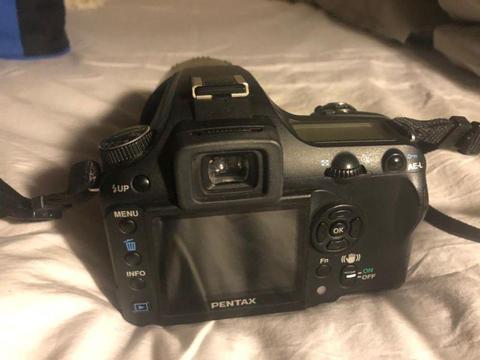 Pentax K100D SLR Digital Camera with 2 lenses, manual & bag. Good working condition