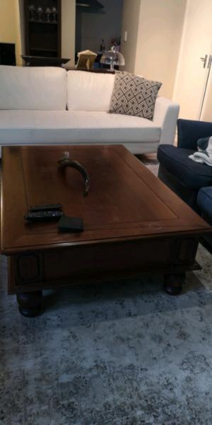 Dark wooden coffee table
