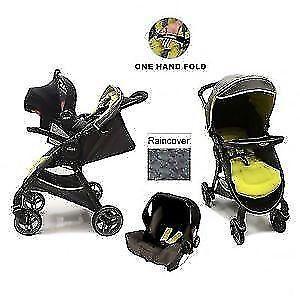 GRACO TRAVEL SYSTEM FAST ACTION 2.0 TS STROLLER AND CAR SEAT WITH COMPLETE RAIN COVER