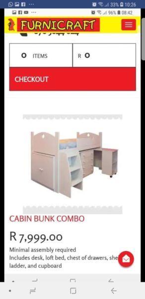 Girls cabin bed combo