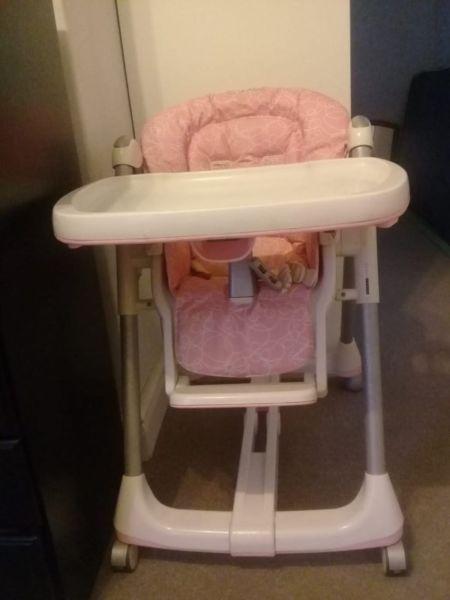 GIRLY PINK FEEDING CHAIR FOR SALE
