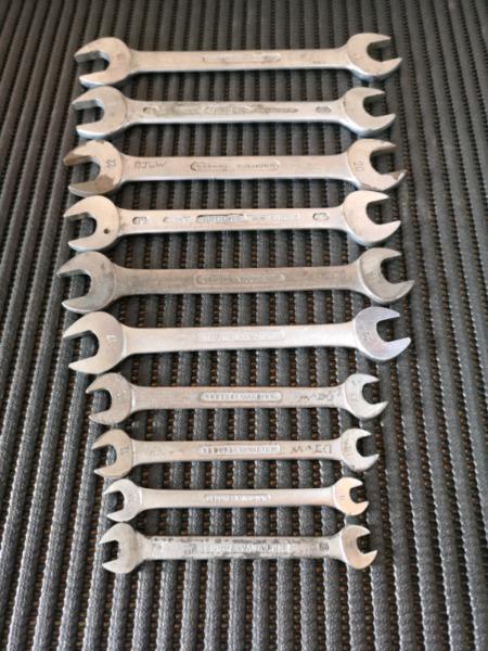 Gedore 10 piece open ended spanner set