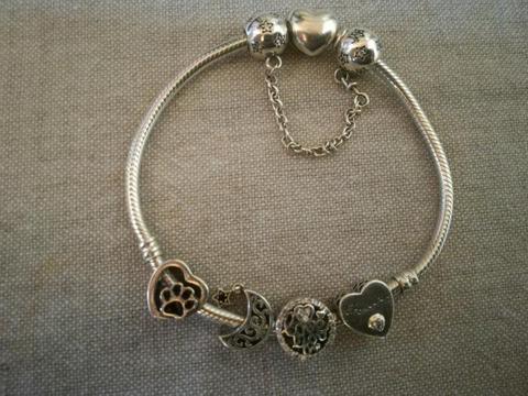 Sterling Silver Charm Bracelet (As New)
