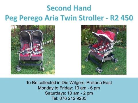 Second Hand Peg Perego Aria Twin Stroller