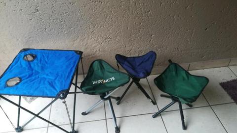 Camping stools and table