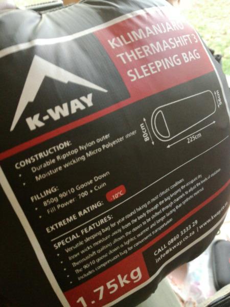 Kway Kilimanjaro thermashift 3 Sleeping bag