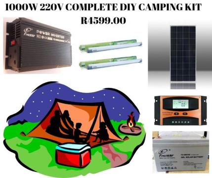 1000W 220V CAMPING COMPLETE DIY SOLAR CAMPING SYSTEM