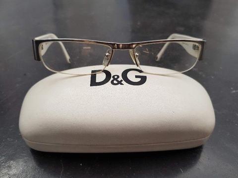 D&G By Dolce & Gabbana Teal and Metal Frame Eyeglasses