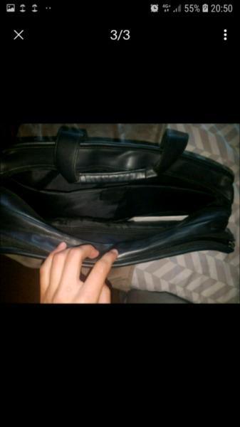 Leather satchel laptop bag