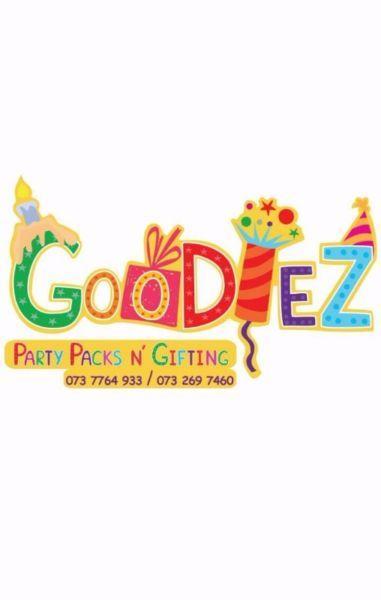 Goodiez party packs and gifts
