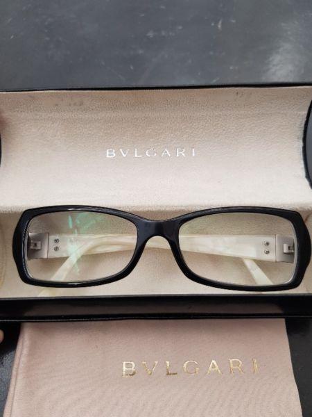 Bvlgari Black White Pearl Swarowski Eyeglasses