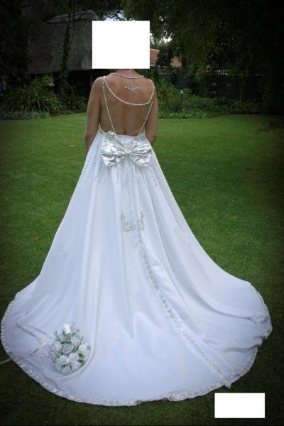 Size 10 White & Silver Wedding gown
