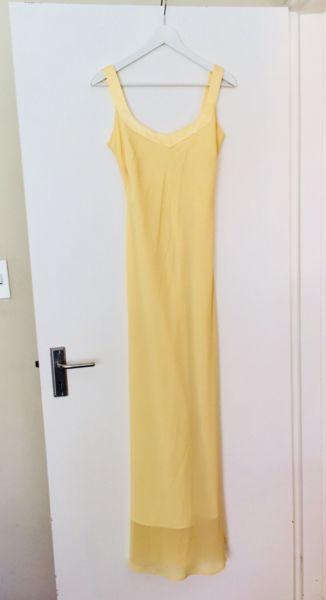 Pastel yellow evening dress