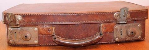 Antique Vintage Thick Leather Briefcase