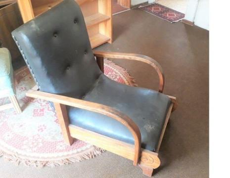 Retro style leather armchair