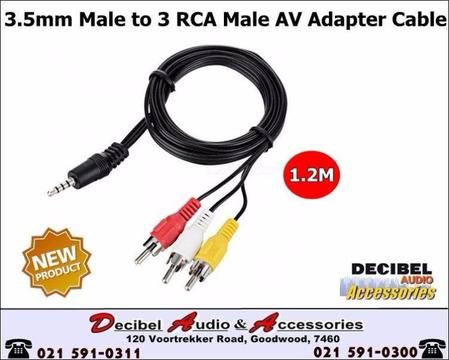 3.5mm Jack to 3 RCA Audio Video AV Cable