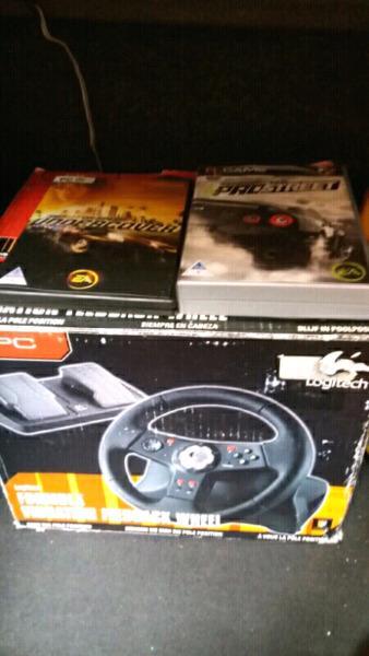 Racing Steering with Pedals & 2x Games - PC R400 not neg