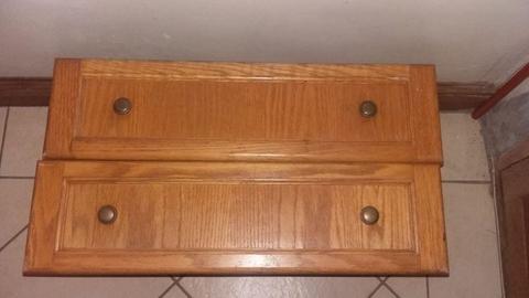 2 individual pine wood drawers