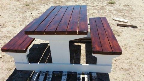 WOODEN OUTDOOR and INDOOR BENCHES and TABLES