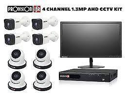 CRAZY CCTV SPECIALS - COMPLETE 4CH CCTV PROVISION HD SYSTEM WITH LED TV FOR R 4999