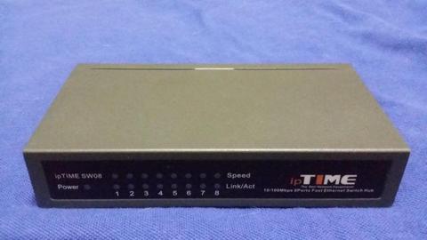 USED IP TIME 8 Port Network Switch - ZC-SW0802 Standard 10 100 RJ45 Ethernet Network Hub with Uplink