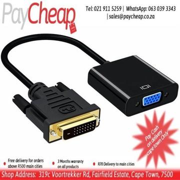 Black DVI-D to VGA Adapter For PC