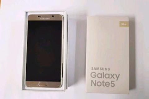 SAMSUNG GALAXY NOTE 5 32GB GOLD IN THE BOX ( TRADE INS WELCOME)