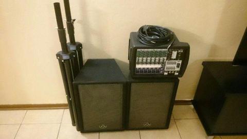 Mixer, Amp, Speakers and speaker stands plus all cables
