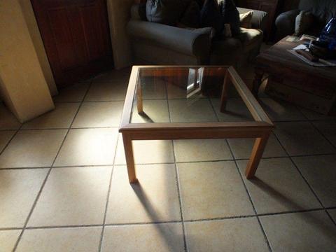 Oak Coffee Table with 10mm Clear Glass