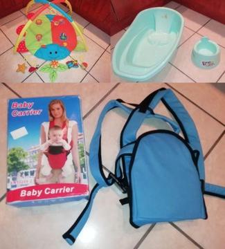 Baby bath, carrier, Playmat and potty