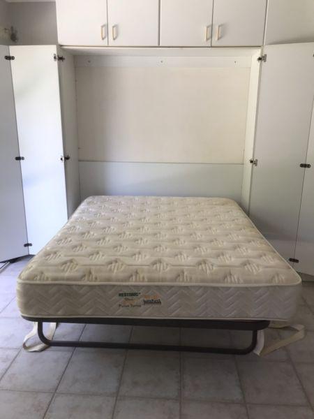 Imported Queen fold away bed in cupboard new