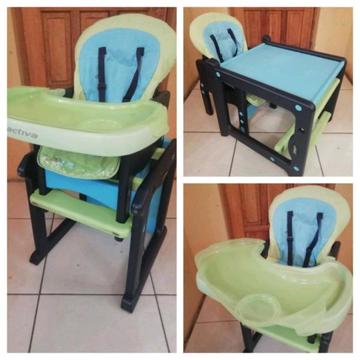 Activa Jane 3-in-1 feeding chair converts into a table and chair