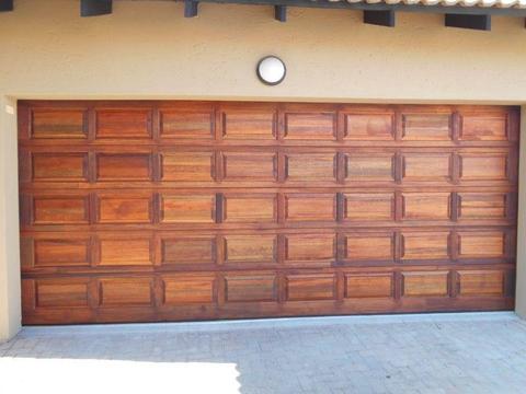 Single and double meranti garage doors in Bedfordview