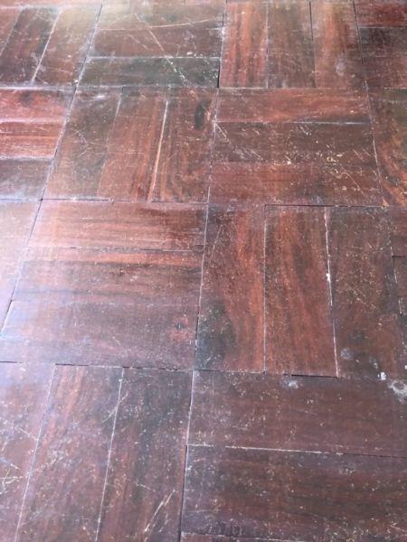 Dark wood Parkade flooring-R100/m2 neg
