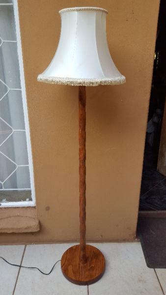 Beautiful wooden standing lamp