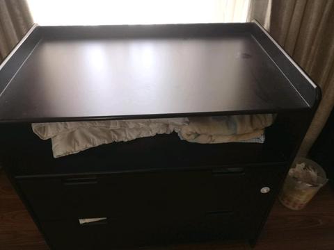 Mahogany baby compactum for sale. Excellent condition with 2 large draws and a change station