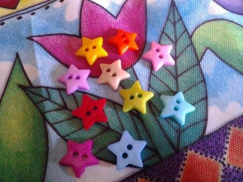 SEWING BUTTONS - LITTLE STARS - 12 MM - 90 BUTTONS PER BAG - R70