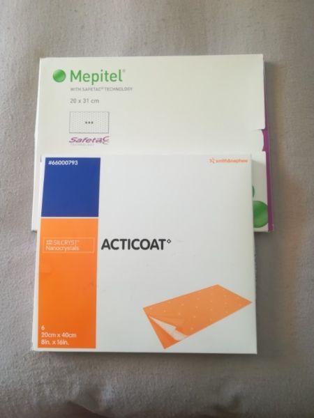 Acticoat and Mepitel Plasters