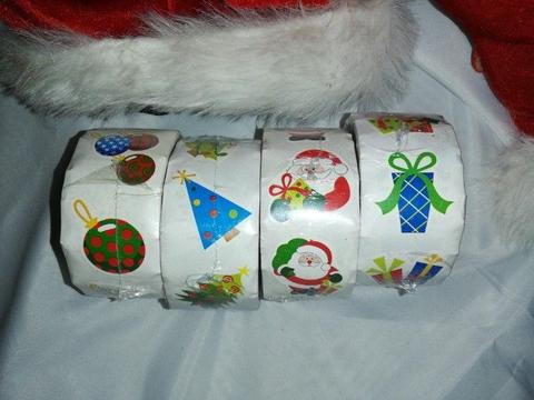 Christmas - stickers on a roll