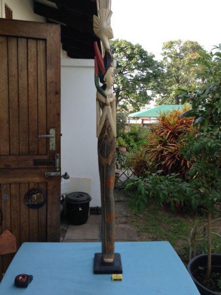 R120.00 … Wood Carving From The Far East. Height: 139cm. Good Condition