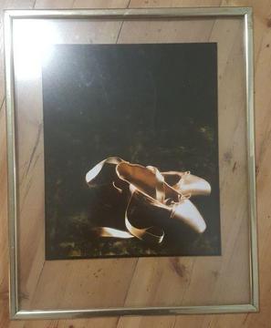 Framed photograph ballet shoes