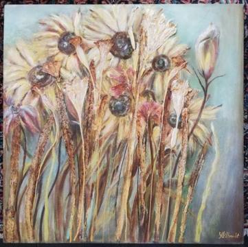 Sunflowers: Mixed Media Artwork