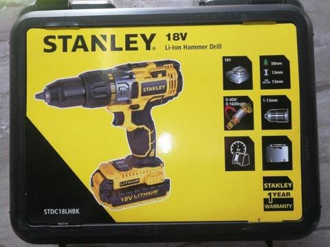 New Stanley 18V Li-Ion Hammer Drill 13mm Shop price R3500