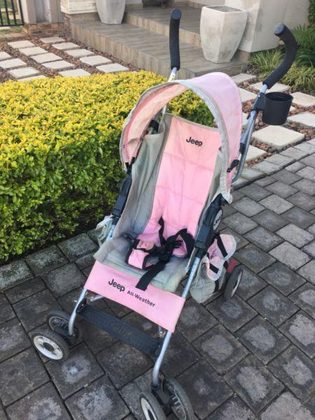 Jeep Stroller in Grey and Pink