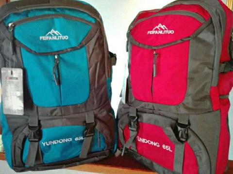 Hiking camping and traveling backpacks 65L capacity new for sale