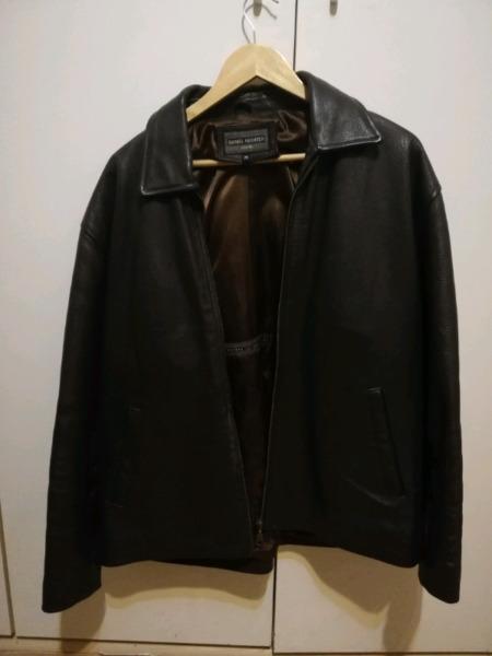 Men's Heavy Dark Brown Genuine Leather Jacket - Daniel Hechter. Cape Town