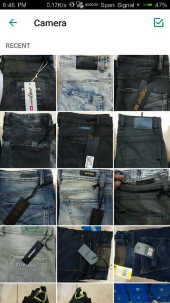 Authentic Denim Jeans. Diesel and G Star Raw