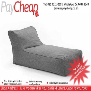 Leatherette Fabric Adult Armless Comfortable Beanbag/Chair Grey