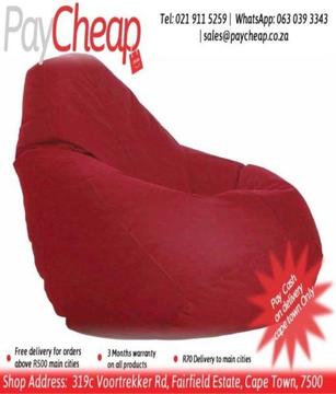 Leatherette Fabric Kiddieâ€™s Teardrop Comfortable Beanbag/Couch Red